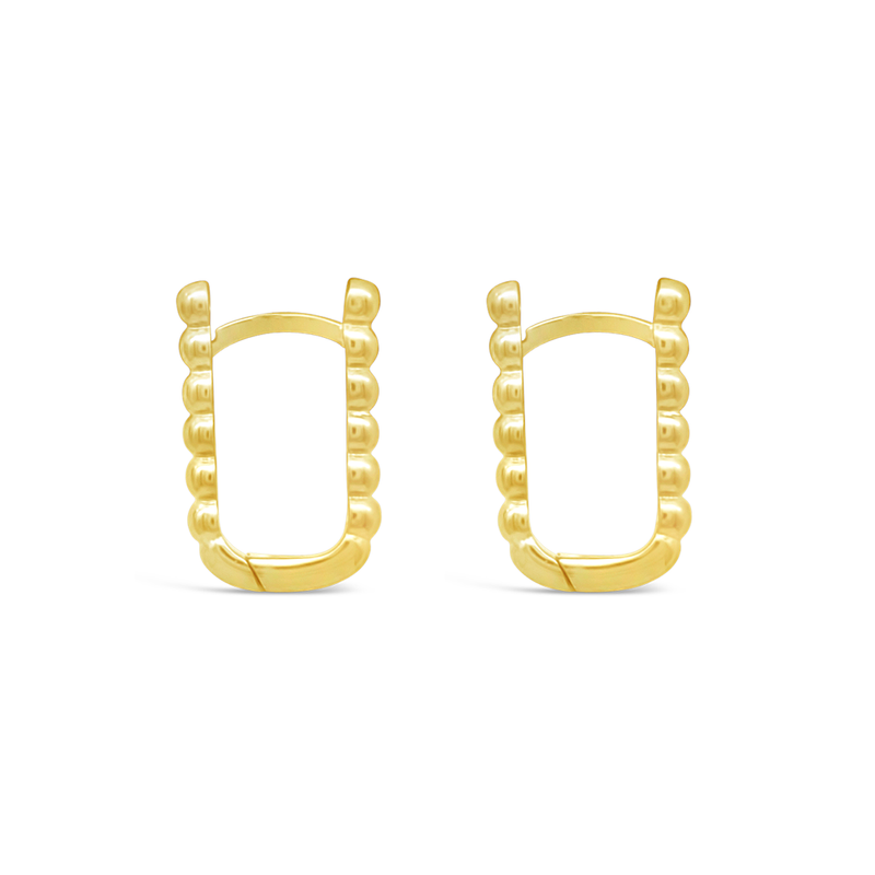 CURVEY CONNECTED BEADS GOLD EARRING