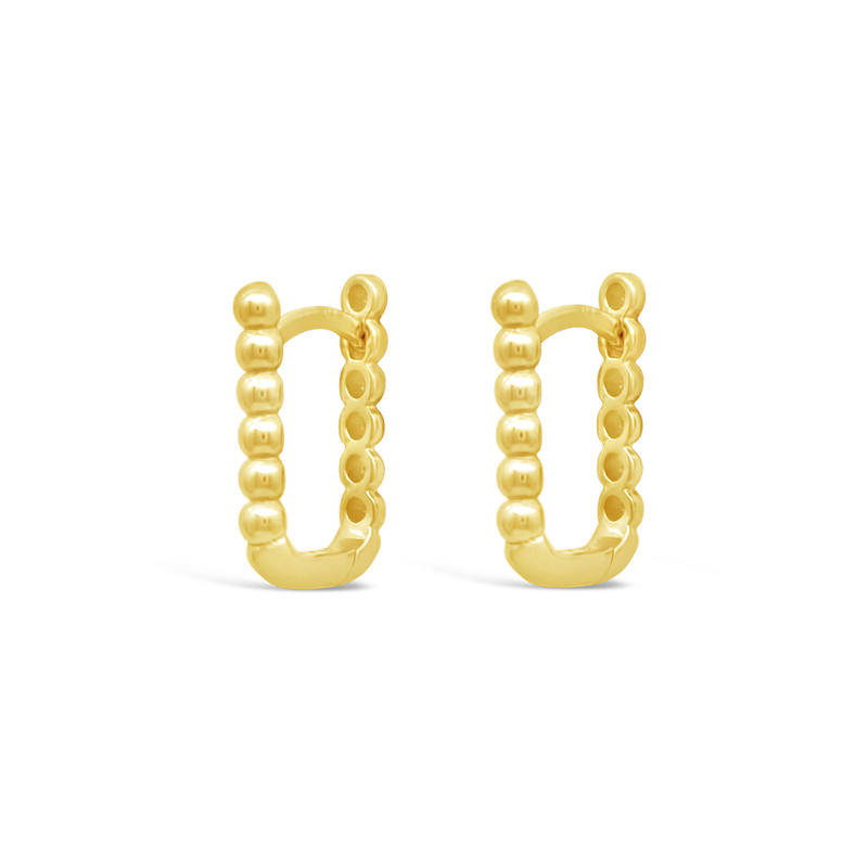 CURVEY CONNECTED BEADS GOLD EARRING