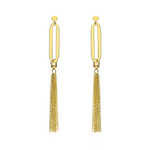 DROPPED CHAINS STUD GOLD EARRING