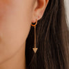 DROPPED TRIANGLE GOLD EARRING