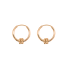 LINKED BEADS HOOP GOLD EARRING