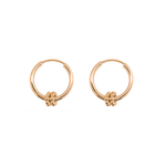 LINKED BEADS HOOP GOLD EARRING