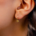 LINKED BEADS HOOP GOLD EARRING