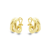 DUO OVAL CLIP-ON GOLD EARRING