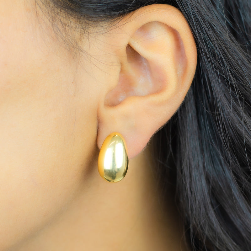 HUGE DROP STUD GOLD EARRING