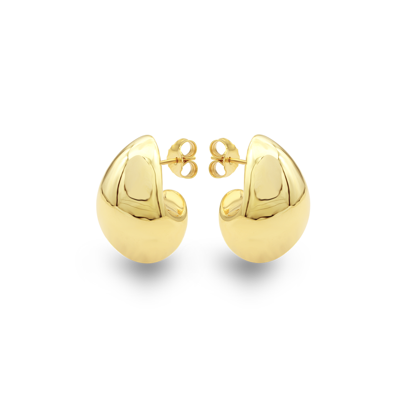 HUGE DROP STUD GOLD EARRING