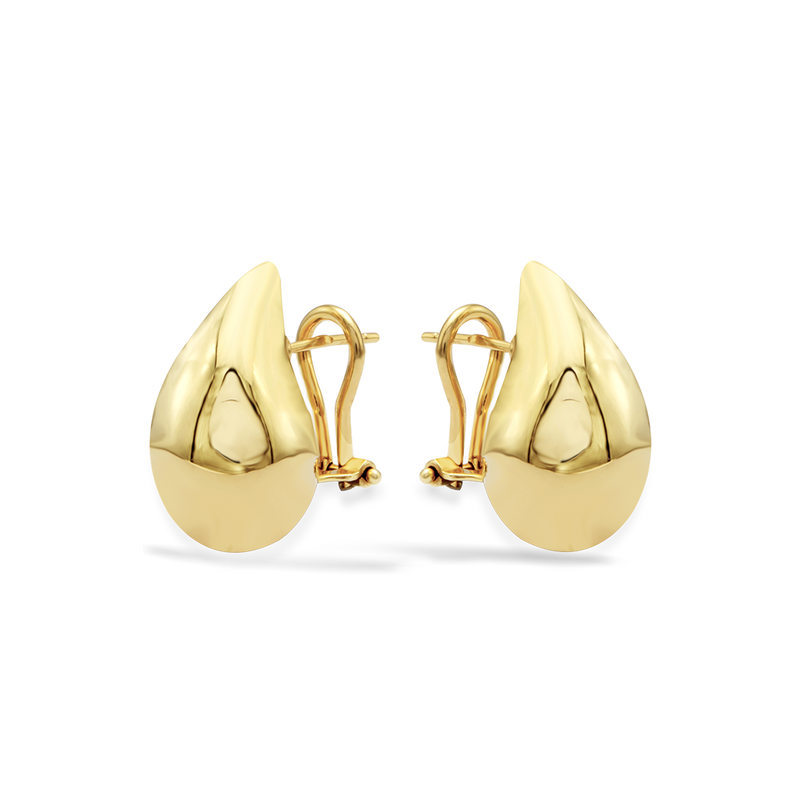 HUGE TEARDROP CLIP-ON GOLD EARRING