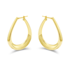 THIN DROP HOOP GOLD EARRING