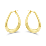 THIN DROP HOOP GOLD EARRING