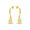 BLOWNED TEARDROP STUD GOLD EARRING