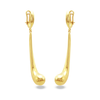 LONG BLOWNED TEARDROP STUD GOLD EARRING