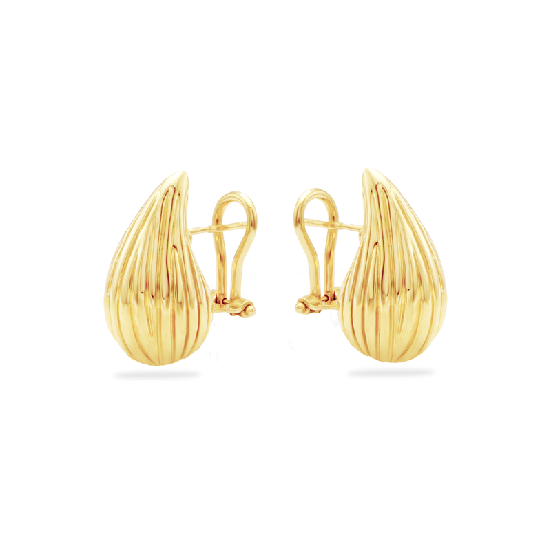 RIPPED TEARDROP CLIP-ON GOLD EARRING