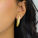 PUFFY BAR CLIP-ON GOLD EARRING