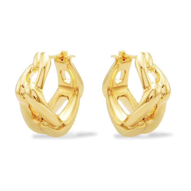 CHUNKY GOURMET HOOP GOLD EARRING