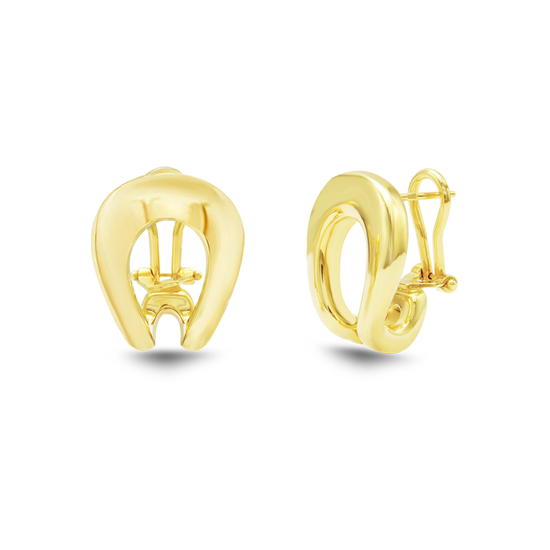 OPENED U-SHAPE HOOP GOLD EARRING