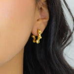 BAMBOO-SHAPE CLIP-ON GOLD EARRING