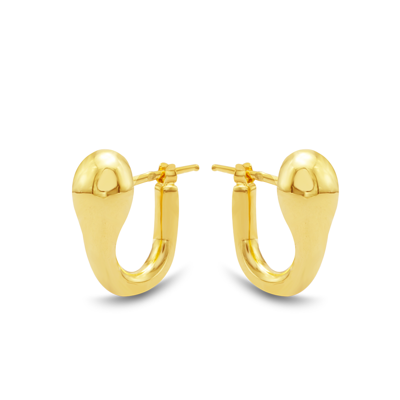 U-SHAPE HOOP GOLD EARRING