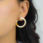 CIRCULAR HOOP GOLD EARRING