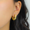 ROPE-SHAPE HOOP GOLD EARRING