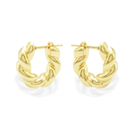 ROPE-SHAPE HOOP GOLD EARRING