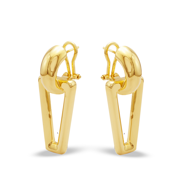 EDGED DOOR KNOCKER CLIP-ON GOLD EARRING