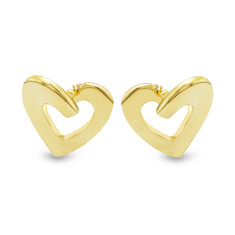 LOOPED HEART CLIP-ON GOLD EARRING