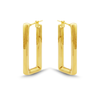 LONG RECTANGLE HOOP GOLD EARRING