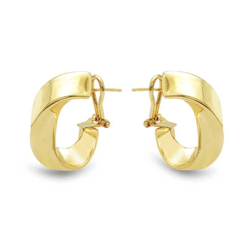 LOOPED OVAL CLIP-ON GOLD EARRING