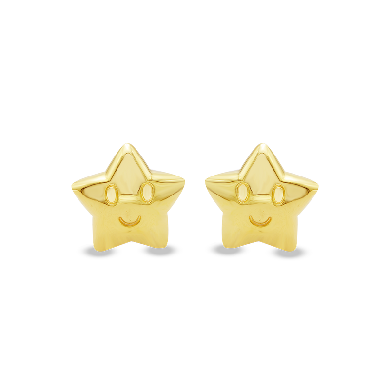 SMILE STAR CLIP-ON GOLD EARRING