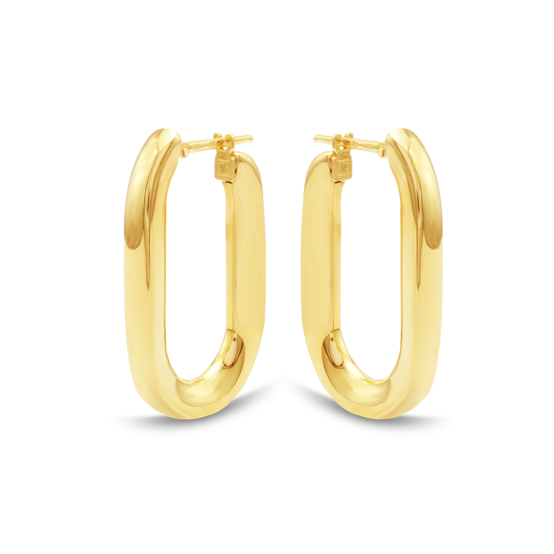 OVAL HOOP GOLD EARRING