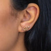 SIMPLE ENGRAVED LEAF STUD GOLD EARRING