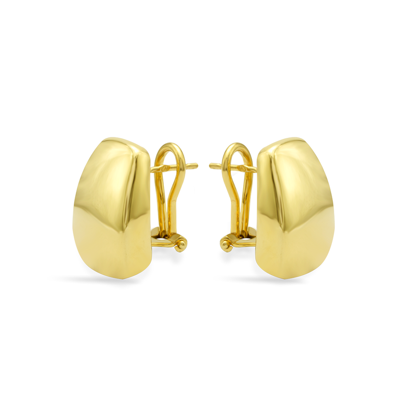 EDGED SHAPE CLIP-ON GOLD EARRING