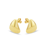 PUFFY TRIANGLE STUD GOLD EARRING