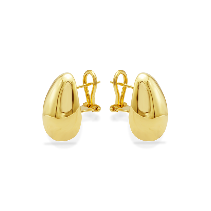 PUFFY DROP CLIP-ON GOLD EARRING