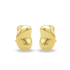 PUFFY BEAN CLIP-ON GOLD EARRING