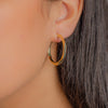 SKINNY CIRCLE HOOP GOLD EARRING