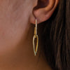 HANGING UPSIDE DOWN PEAR STUD GOLD EARRING