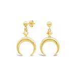 DROPPED MOON STUD GOLD EARRING