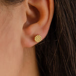 BEEHIVE BEADS GOLD EARRING