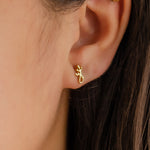 LIZARD STUD GOLD EARRING