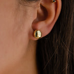 HUGGY BUTTON STUD GOLD EARRING