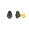 COLOURED PEAR STONE STUD GOLD EARRING