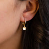 DROPPING FLOWER ENGLISH LOCK GOLD EARRING