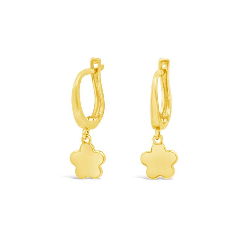 DROPPING FLOWER ENGLISH LOCK GOLD EARRING