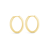 EDGY OVAL HOOP GOLD EARRING