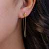 OVAL LOOP WITH STUD GOLD EARRING