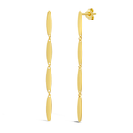 LONG ATTACHED MARQUISE STUD GOLD EARRING