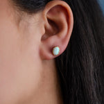 FRAMED OPAL STUD GOLD EARRING