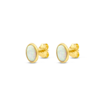 FRAMED OPAL STUD GOLD EARRING