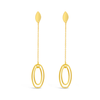 DOUBLE OPEN CURVED RECTANGLE STUD GOLD EARRING